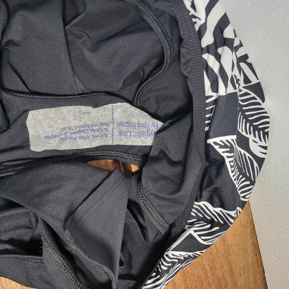 NWT Lauren Ralph Lauren Black/white side tie Bikini Bottom skirt Leaf Print S 12 - Picture 7 of 14